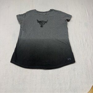 Under Armour Black and Gray Short Sleeve Girls  Tee